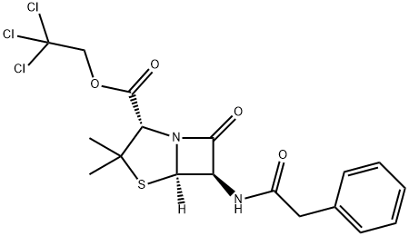 4-Thia-1-azabicyclo[3.2.0]heptane-2-carboxylic acid, 3,3-dimethyl-7-oxo-6-[(phenylacetyl)amino]- (2S,5R,6R)-, 2,2,2-trichloroethyl ester (9CI) Struktur