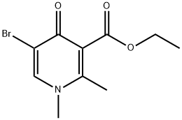 Ethyl 5-bromo-1,4-dihydro-1,2-dimethyl-4-oxo-3-pyridinecarboxylate Struktur