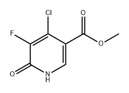 3-Pyridinecarboxylic acid, 4-chloro-5-fluoro-1,6-dihydro-6-oxo-, methyl ester Struktur