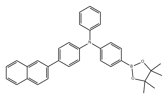 Benzenamine, N-[4-(2-naphthalenyl)phenyl]-N-phenyl-4-(4,4,5,5-tetramethyl-1,3,2-dioxaborolan-2-yl)- Structure