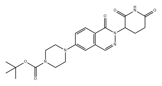 1-Piperazinecarboxylic acid, 4-[2-(2,6-dioxo-3-piperidinyl)-1,2-dihydro-1-oxo-6-phthalazinyl]-, 1,1-dimethylethyl ester Struktur
