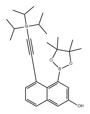 2-Naphthalenol, 4-(4,4,5,5-tetramethyl-1,3,2-dioxaborolan-2-yl)-5-[2-[tris(1-methylethyl)silyl]ethynyl]- Struktur