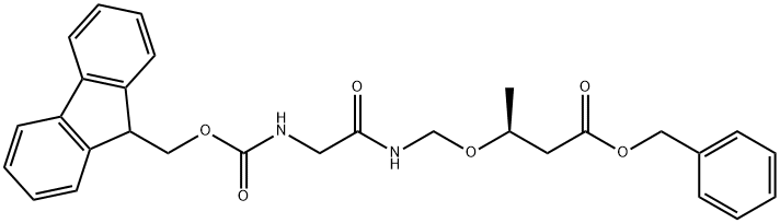 4,11-Dioxa-6,9-diazadodecanoic acid, 12-(9H-fluoren-9-yl)-3-methyl-7,10-dioxo-, phenylmethyl ester, (3S)- Struktur