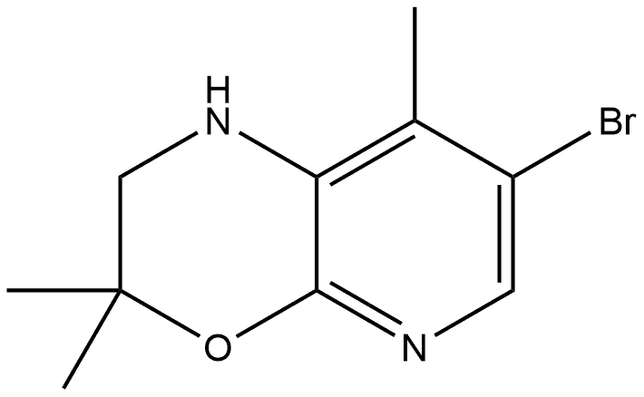 7-bromo-3,3,8-trimethyl-2,3-dihydro-1H-pyrido[2,3-b][1,4]oxazine Struktur