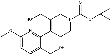 [2,4'-Bipyridine]-1'(2'H)-carboxylic acid, 3',6'-dihydro-3,5'-bis(hydroxymethyl)-6-methoxy-, 1,1-dimethylethyl ester Struktur