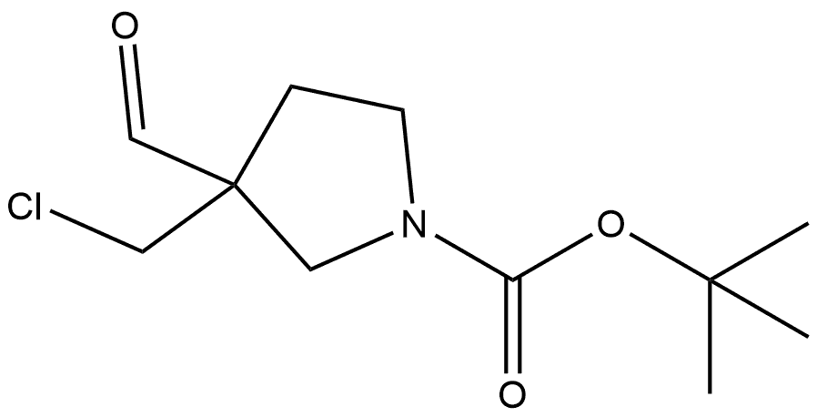 1,1-Dimethylethyl 3-(chloromethyl)-3-formyl-1-pyrrolidinecarboxylate Struktur