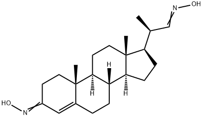 (NZ)-N-[(2S)-2-[(3Z,8S,9S,10R,13R,14S,17R)-3-hydroxyimino-10,13-dimeth yl-1,2,6,7,8,9,11,12,14,15,16,17-dodecahydrocyclopenta[a]phenanthren-1 7-yl]propylidene]hydroxylamine Struktur