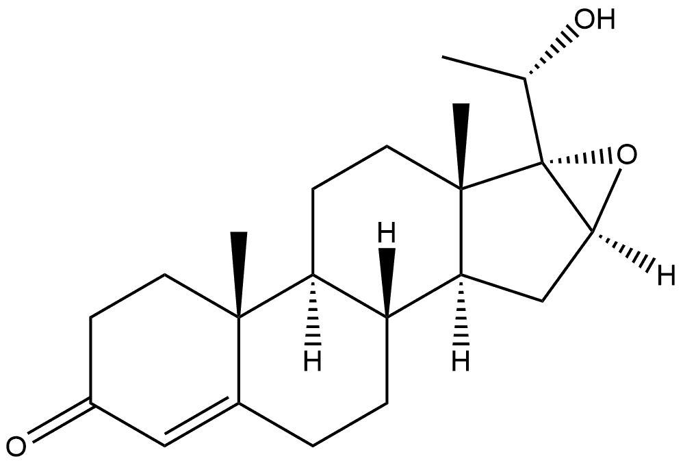 Pregn-4-en-3-one, 16,17-epoxy-20-hydroxy-, (16α,20S)- Struktur