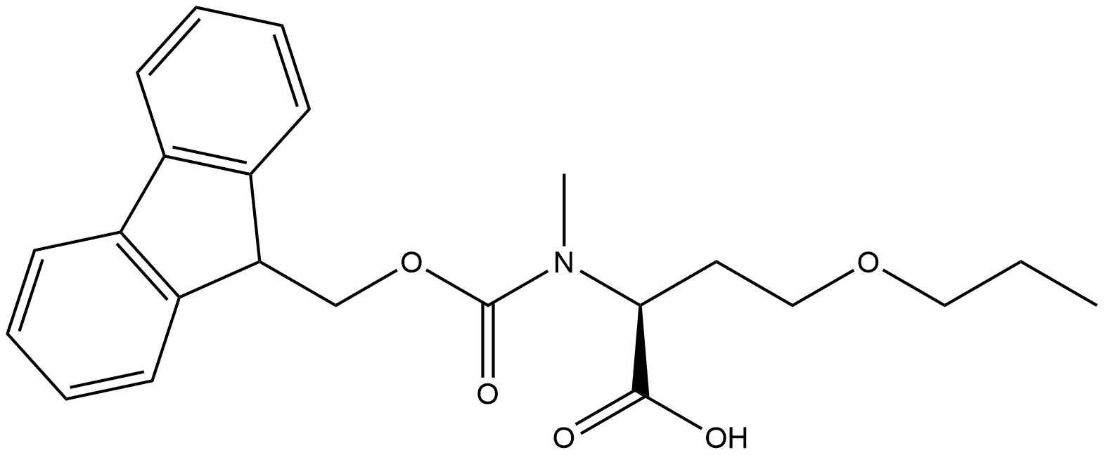 L-Homoserine, N-[(9H-fluoren-9-ylmethoxy)carbonyl]-N-methyl-O-propyl- Struktur