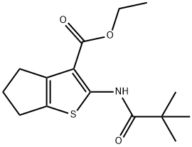 Ethyl 2-(2,2-dimethylpropanamido)-4H,5H,6H-cyclopenta[b]thiophene-3-carboxylate Struktur