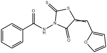 Benzamide, N-[5-(2-furanylmethylene)-4-oxo-2-thioxo-3-thiazolidinyl]- Struktur