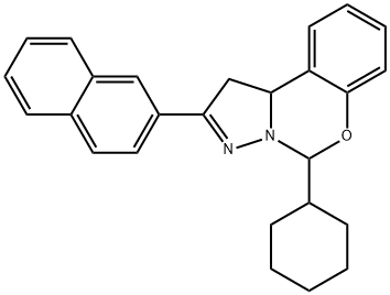 7-cyclohexyl-4-(naphthalen-2-yl)-8-oxa-5,6-diazatricyclo[7.4.0.0^{2,6}]trideca-1(9),4,10,12-tetraene Struktur