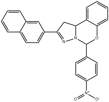 4-(naphthalen-2-yl)-7-(4-nitrophenyl)-8-oxa-5,6-diazatricyclo[7.4.0.0^{2,6}]trideca-1(9),4,10,12-tetraene Struktur