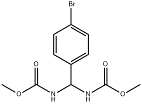 Methyl N-[(4-bromophenyl)[(methoxycarbonyl)amino]methyl]carbamate Struktur