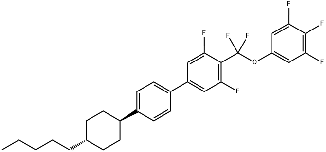 1,1'-Biphenyl, 4-[difluoro(3,4,5-trifluorophenoxy)methyl]-3,5-difluoro-4'-(trans-4-pentylcyclohexyl)- Struktur