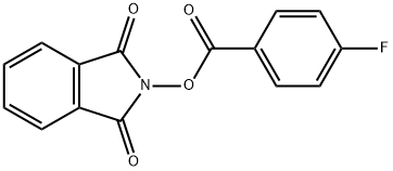 Benzoic acid, 4-fluoro-, 1,3-dihydro-1,3-dioxo-2H-isoindol-2-yl ester Struktur