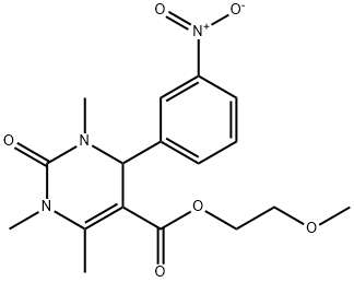 2-Methoxyethyl 1,3,6-trimethyl-4-(3-nitrophenyl)-2-oxo-1,2,3,4-tetrahydropyrimidine-5-carboxylate Struktur