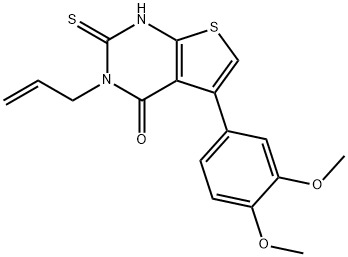 5-(3,4-dimethoxyphenyl)-3-prop-2-enyl-2-sulfanylidene-1H-thieno[2,3-d]pyrimidin-4-one Structure