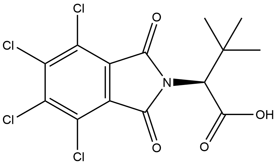 (αS)-4,5,6,7-Tetrachloro-α-(1,1-dimethylethyl)-1,3-dihydro-1,3-dioxo-2H-isoindole-2-acetic acid Struktur