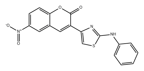 2H-1-Benzopyran-2-one, 6-nitro-3-[2-(phenylamino)-4-thiazolyl]- Struktur