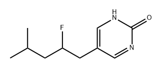 2(1H)-Pyrimidinone, 5-(2-fluoro-4-methylpentyl)- Struktur