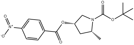 1-Pyrrolidinecarboxylic acid, 2-methyl-4-[(4-nitrobenzoyl)oxy]-, 1,1-dimethylethyl ester, (2R,4S)- Struktur
