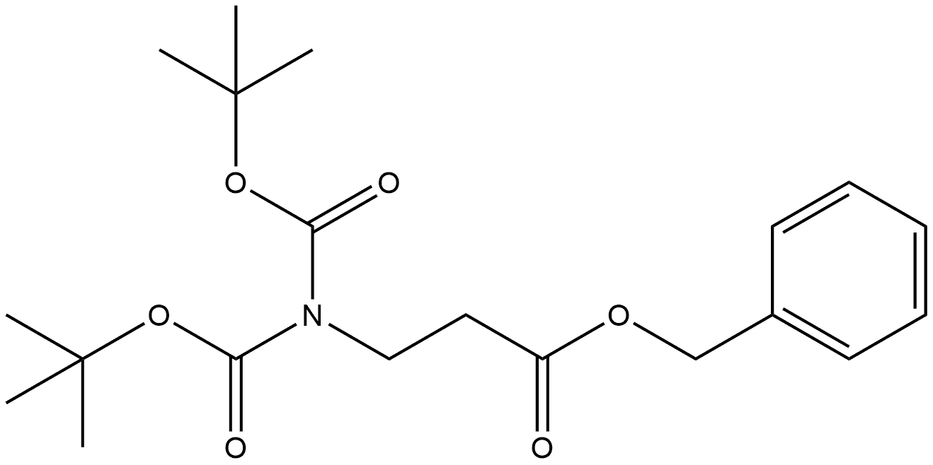 β-Alanine, N,N-bis[(1,1-dimethylethoxy)carbonyl]-, phenylmethyl ester Struktur