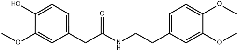 N-(3,4-dimethoxyphenethyl)-2-(4-hydroxy-3-methoxyphenyl)acetamide Struktur