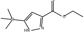 1H-Pyrazole-3-carboxylic acid, 5-(trimethylsilyl)-, ethyl ester Struktur