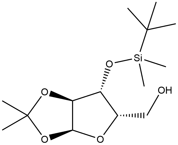 α-L-Xylofuranose, 3-O-[(1,1-dimethylethyl)dimethylsilyl]-1,2-O-(1-methylethylidene)- Struktur