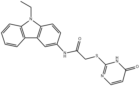 Acetamide, 2-[(1,6-dihydro-6-oxo-2-pyrimidinyl)thio]-N-(9-ethyl-9H-carbazol-3-yl)- Struktur