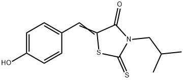 4-Thiazolidinone, 5-[(4-hydroxyphenyl)methylene]-3-(2-methylpropyl)-2-thioxo- Struktur