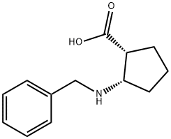 Cyclopentanecarboxylic acid, 2-[(phenylmethyl)amino]-, (1R,2S)- Struktur
