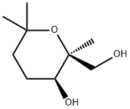 2H-Pyran-2-methanol, tetrahydro-3-hydroxy-2,6,6-trimethyl-, (2S,3S)- Struktur