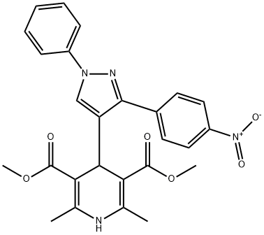 Dimethyl 2,6-dimethyl-4-[3-(4-nitrophenyl)-1-phenylpyrazol-4-yl]-1,4-dihydropyridine-3,5-dicarboxylate Struktur