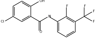 Benzamide, 5-chloro-N-[2-fluoro-3-(trifluoromethyl)phenyl]-2-hydroxy- Struktur