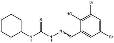 Hydrazinecarbothioamide, N-cyclohexyl-2-[(3,5-dibromo-2-hydroxyphenyl)methylene]- Struktur