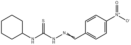 Hydrazinecarbothioamide, N-cyclohexyl-2-[(4-nitrophenyl)methylene]- Struktur