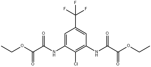 Acetic acid, 2,2'-[[2-chloro-5-(trifluoromethyl)-1,3-phenylene]diimino]bis[2-oxo-, diethyl ester (9CI) Struktur