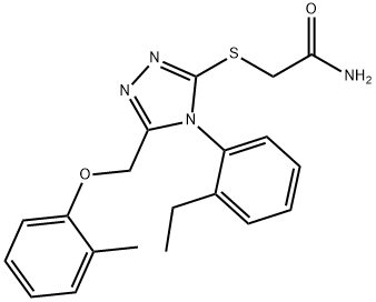 Acetamide, 2-[[4-(2-ethylphenyl)-5-[(2-methylphenoxy)methyl]-4H-1,2,4-triazol-3-yl]thio]- Struktur