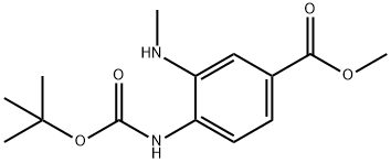 Benzoic acid, 4-[[(1,1-dimethylethoxy)carbonyl]amino]-3-(methylamino)-, methyl ester Struktur