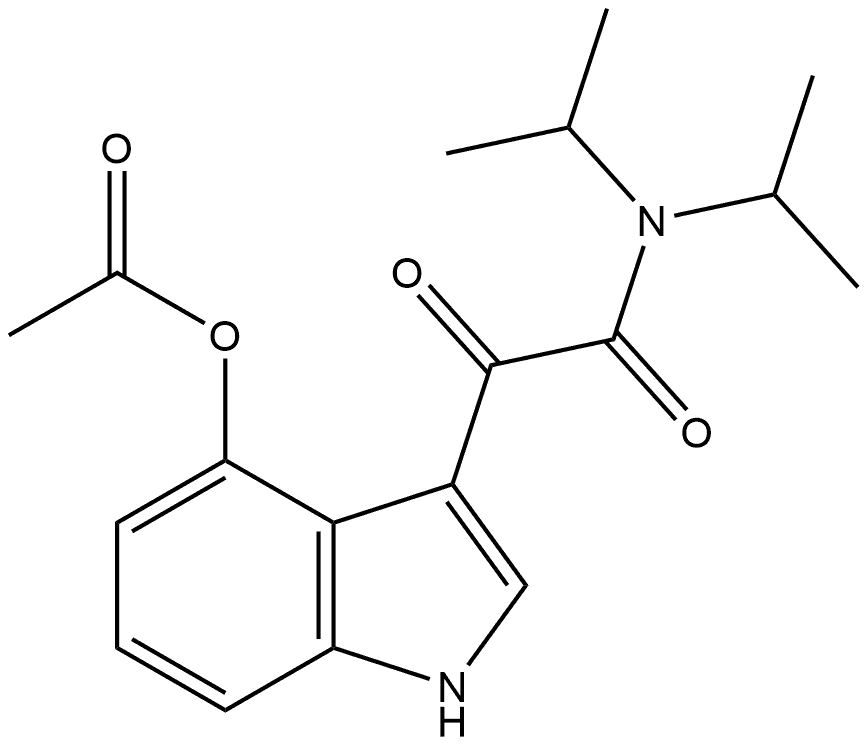 1H-Indole-3-acetamide, 4-(acetyloxy)-N,N-bis(1-methylethyl)-α-oxo- Struktur
