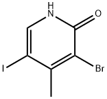 3-bromo-5-iodo-4-methyl-1,2-dihydropyridin-2-one Struktur