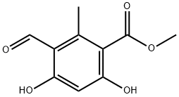 Benzoic acid, 3-formyl-4,6-dihydroxy-2-methyl-, methyl ester Struktur