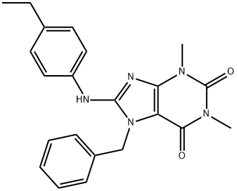 7-Benzyl-8-((4-ethylphenyl)amino)-1,3-dimethyl-1H-purine-2,6(3H,7H)-dione Struktur