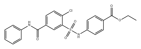Benzoic acid, 4-[[[2-chloro-5-[(phenylamino)carbonyl]phenyl]sulfonyl]amino]-, ethyl ester|化合物 SABA1