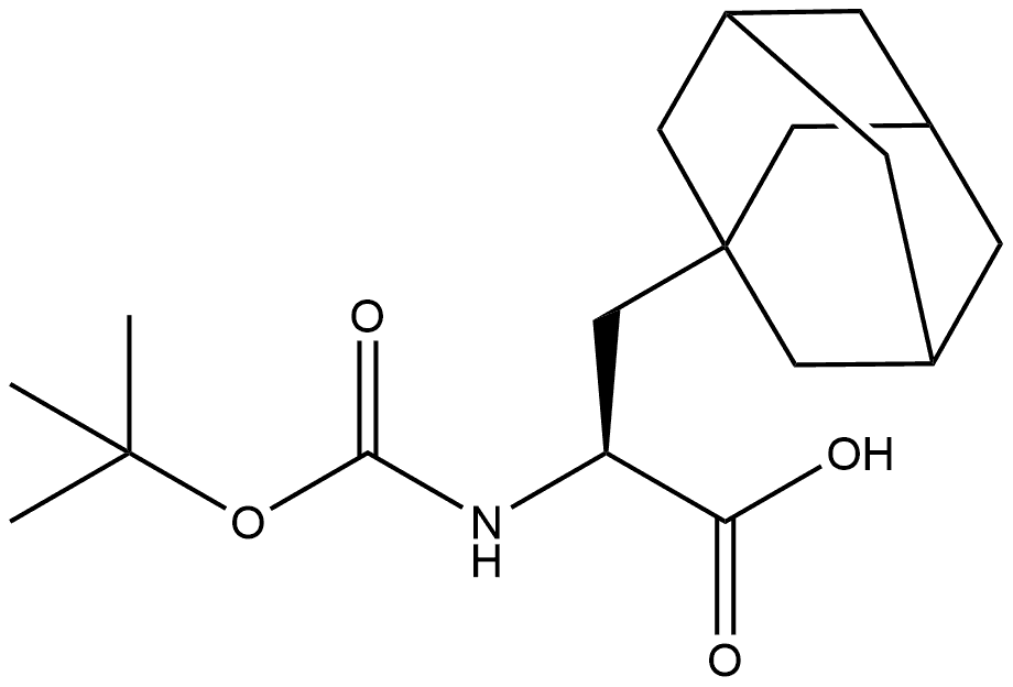 Tricyclo[3.3.1.13,7]decane-1-propanoic acid, α-[[(1,1-dimethylethoxy)carbonyl]amino]-, (αS)- Struktur