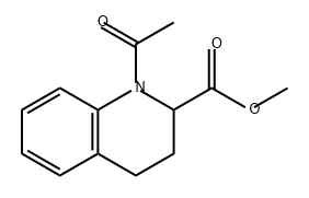 2-Quinolinecarboxylic acid, 1-acetyl-1,2,3,4-tetrahydro-, methyl ester Struktur