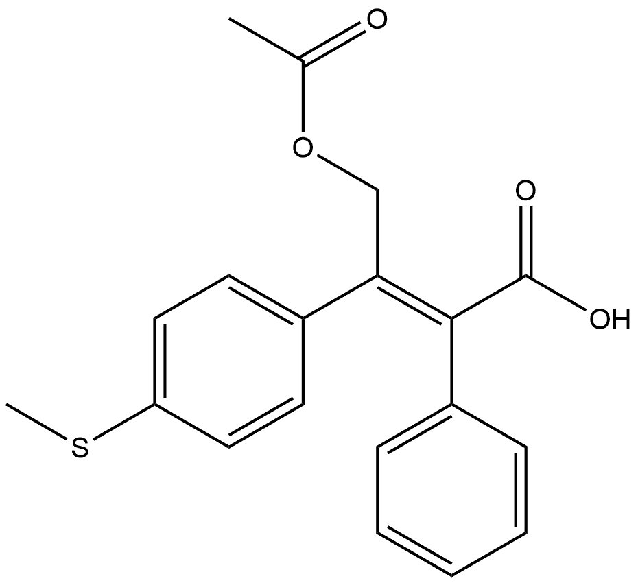 Benzeneacetic acid, α-[2-(acetyloxy)-1-[4-(methylthio)phenyl]ethylidene]-, (αZ)- Struktur