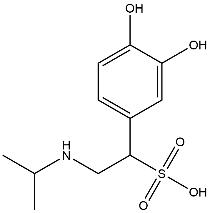 Benzenemethanesulfonic acid, 3,4-dihydroxy-α-[[(1-methylethyl)amino]methyl]-, (+)- Struktur